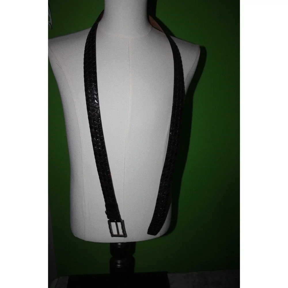 TOMMY BAHAMA XL Reversible Brown Black Braided Stretch w/Leather Trim Belt Men's